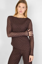 Elegant Polka Dot Long Sleeve Top for Fall/Winter