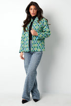 Boho Chic Green Rayon Jacket for Spring/Summer