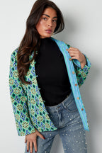 Boho Chic Green Rayon Jacket for Spring/Summer