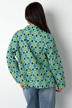 Boho Chic Green Rayon Jacket for Spring/Summer