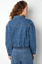 Célina Denim Jasje met Zebraprint