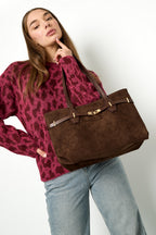 Tote Bags Effen Kleur Casual Suède Dagelijkse Accessoires