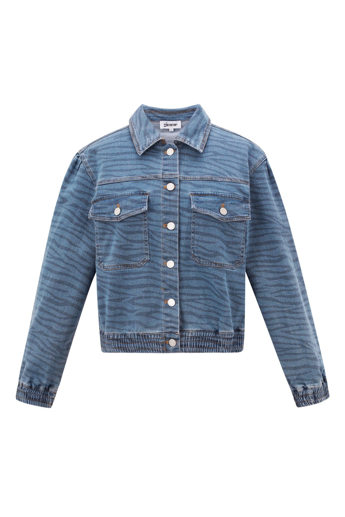Célina Denim Jasje met Zebraprint