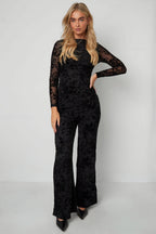 Sexy Floral Flared Pants for Fall Winter