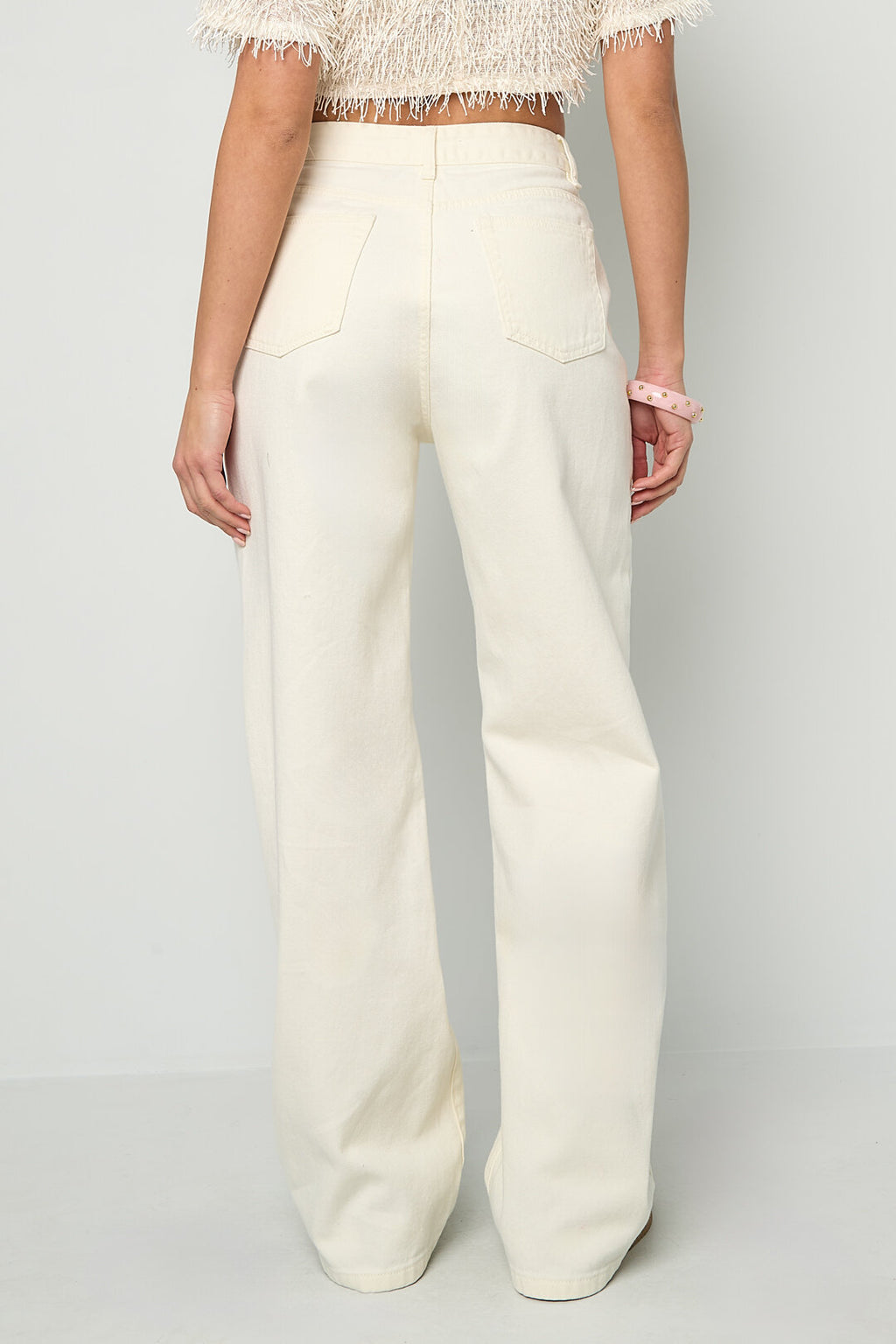 Gimme Off-White Straight Denim Pants - All Fit Comfort