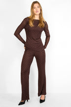 Elegant Polka Dot Long Sleeve Top for Fall/Winter