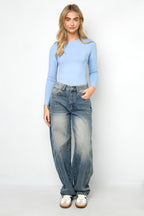 All-Season Knitted Long Sleeve Top - Soft & Stylish