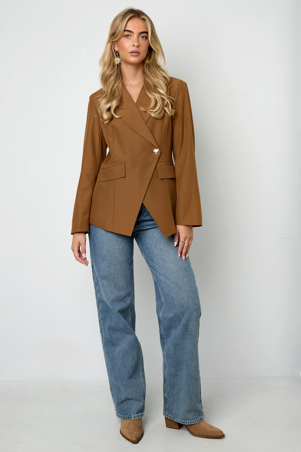 Geweven Polyestervezel Vrouwenpak Elegant Solide Kleur Herfst/Winter